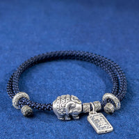 KarmaRipple's 925 Sterling Silver Elephant Safe And Well Amulet Talisman Strength Bracelet