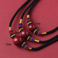 KarmaRipple's Cinnabar Fortunate Bead Keep Away Evil Spirits Pendant Necklace
