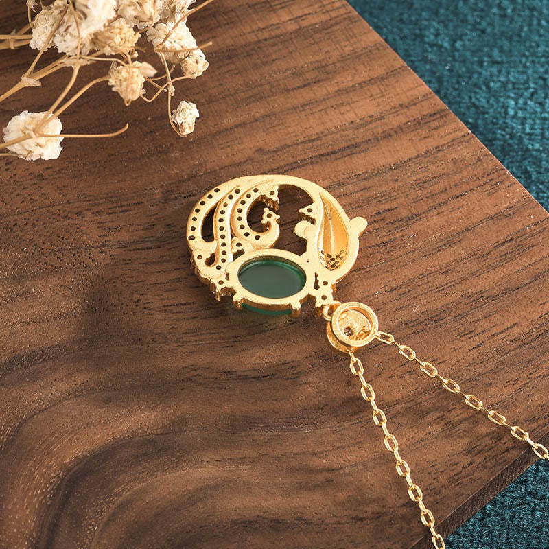 KarmaRipple's Green Chalcedony Koi Fish Strength Pendant Necklace p4