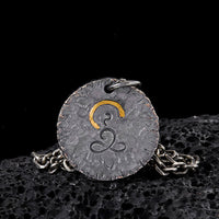 KarmaRipple's 999 Sterling Silver 999 Gold 925 Sterling Silver Buddha Statue Lotus Pendant Necklace