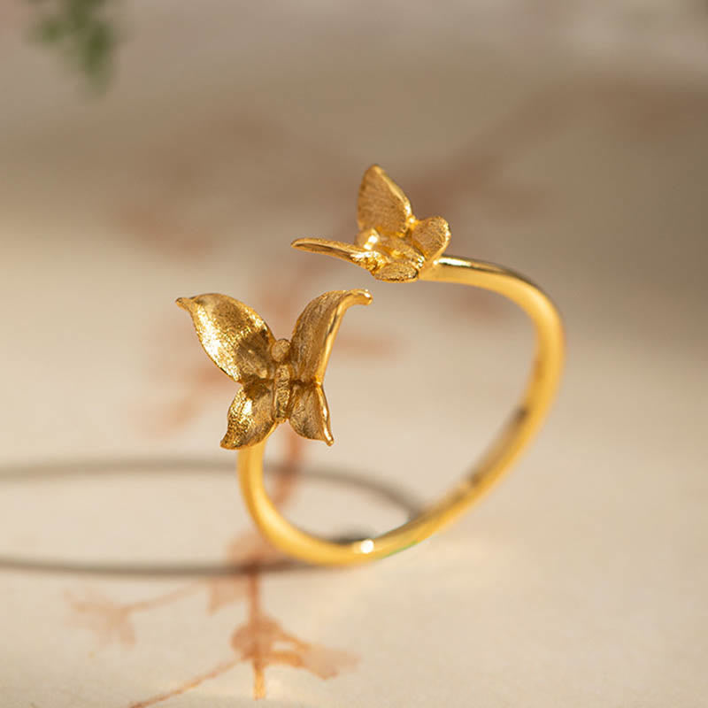 KarmaRipple's 925 Sterling Silver Butterfly Love Ring p12