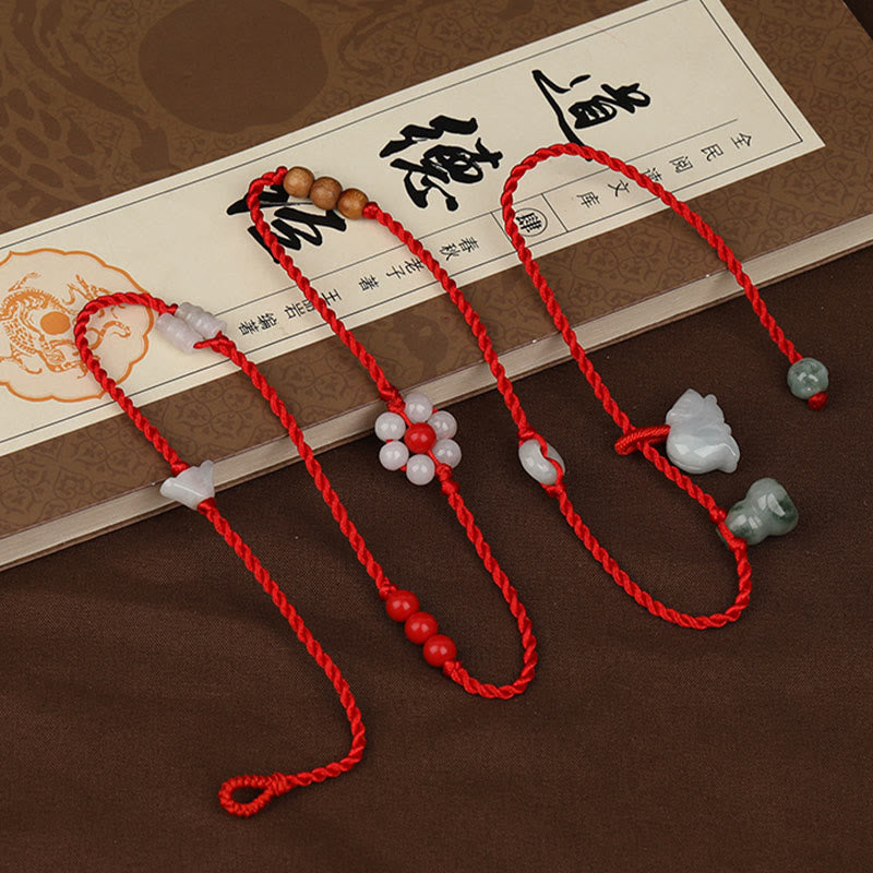 KarmaRipple's Chinese Zodiac Peach Wood Blessing Red String Belly Chain p7