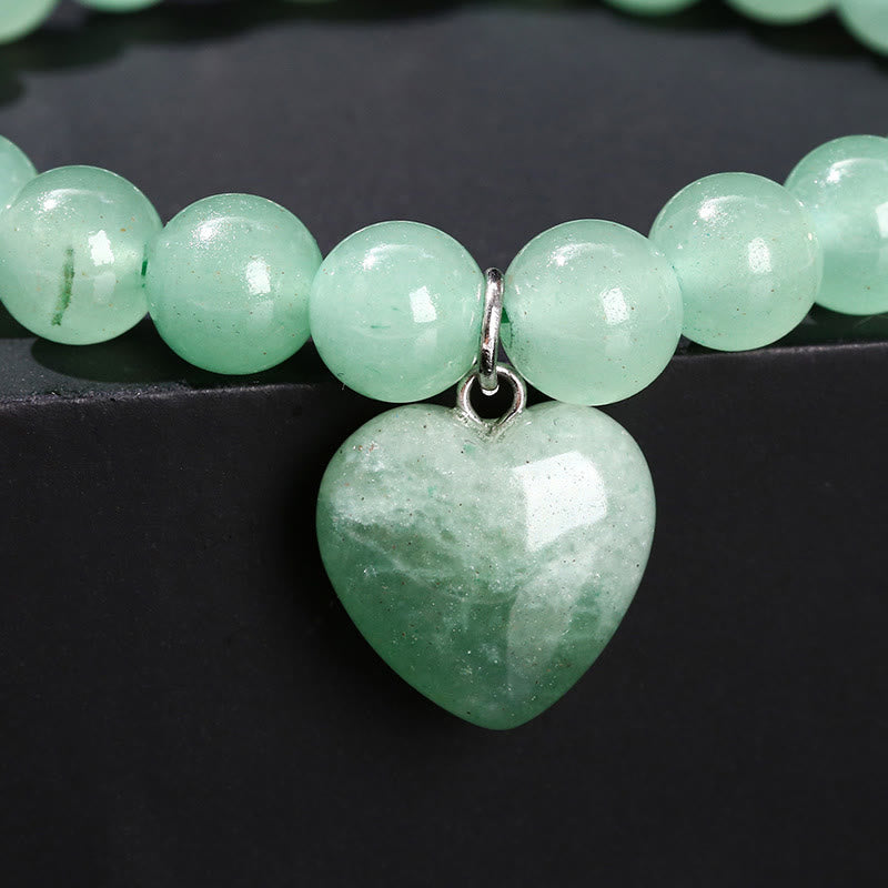 KarmaRipple's Various Gemstone Green Aventurine Love Heart Balance Bracelet p18