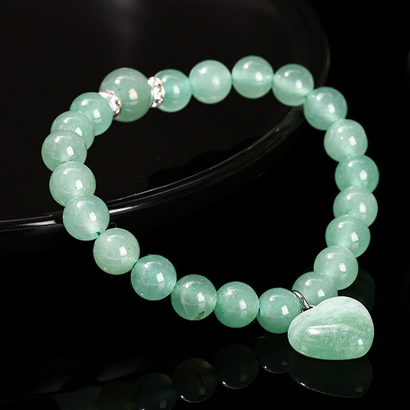 KarmaRipple's Various Gemstone Green Aventurine Love Heart Balance Bracelet p13