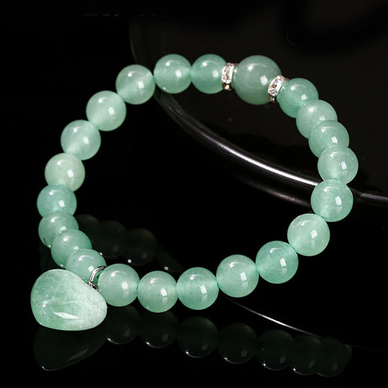KarmaRipple's Various Gemstone Green Aventurine Love Heart Balance Bracelet p16