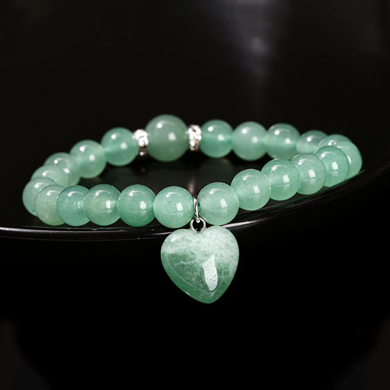 KarmaRipple's Various Gemstone Green Aventurine Love Heart Balance Bracelet p17