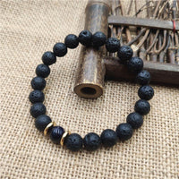 KarmaRipple's Lava Rock Goldstone Blue Sandstone Balancing Bracelet