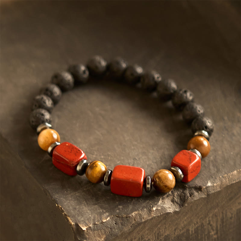 KarmaRipple's Various Crystals Lava Rock Calm Bracelet p62