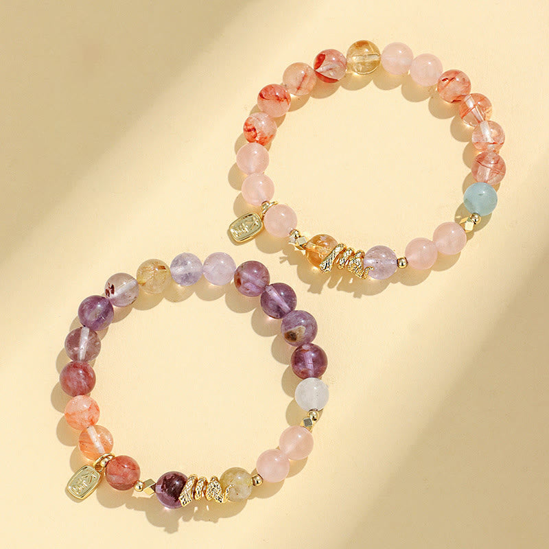 KarmaRipple's Various Gemstone Pink Gemstone Amethyst Year Of The Snake Fortunate Bracelet p6
