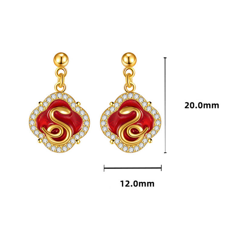 KarmaRipple's 925 Sterling Silver Year Of The Snake Blessing Earrings p4