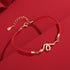 925 Sterling Silver Red String Golden Snake(Wrist Circumference: 15-18cm)