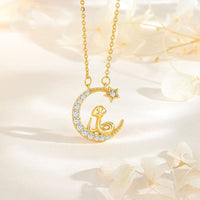 KarmaRipple's 925 Sterling Silver Moon Snake Year Of The Snake Blessing Pendant Necklace