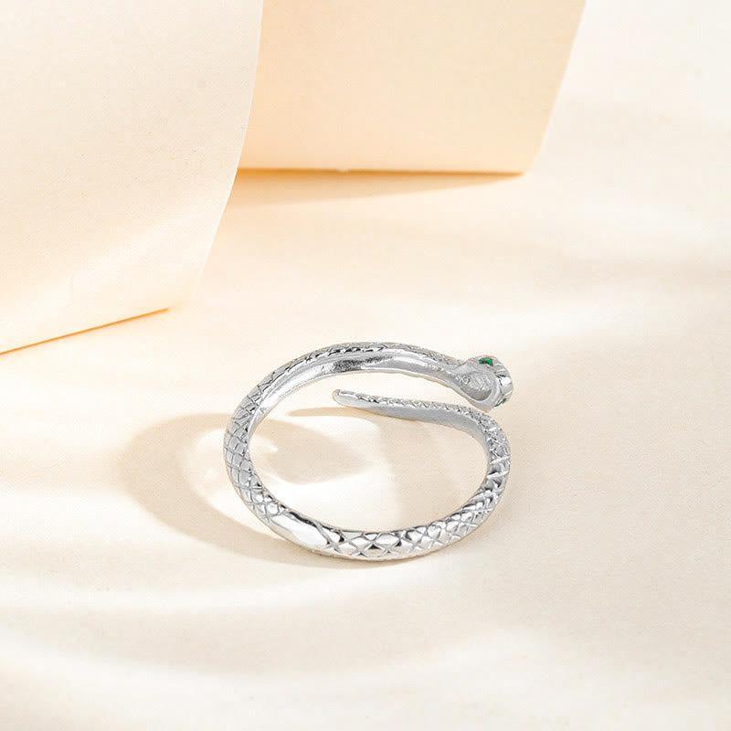 KarmaRipple's 925 Sterling Silver Year Of The Snake Adjustable Protection Ring p2