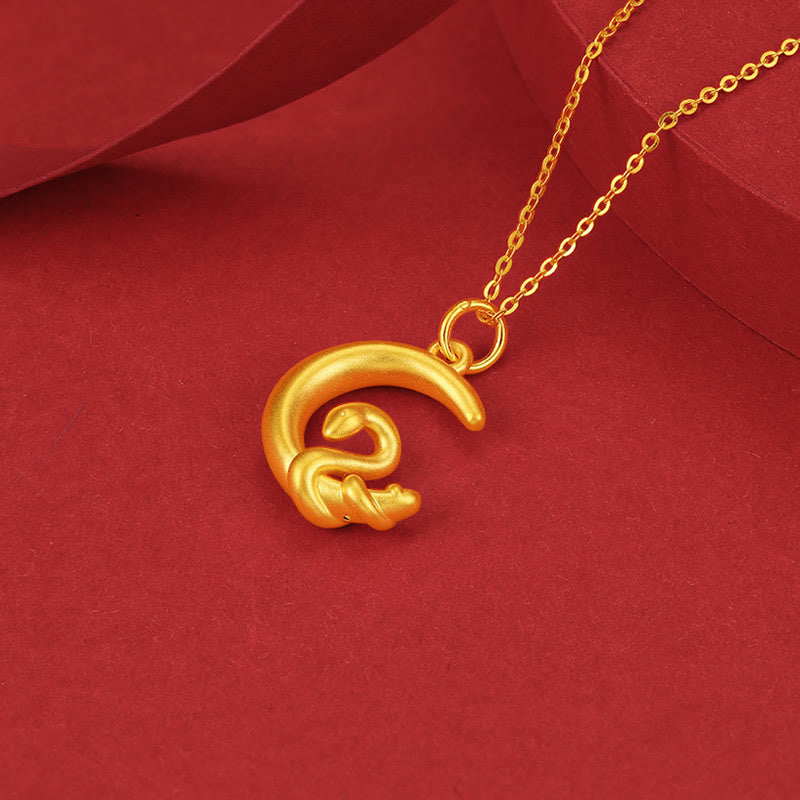 KarmaRipple's 999 Gold Moon Year Of The Snake Fortune Pendant Necklace p3