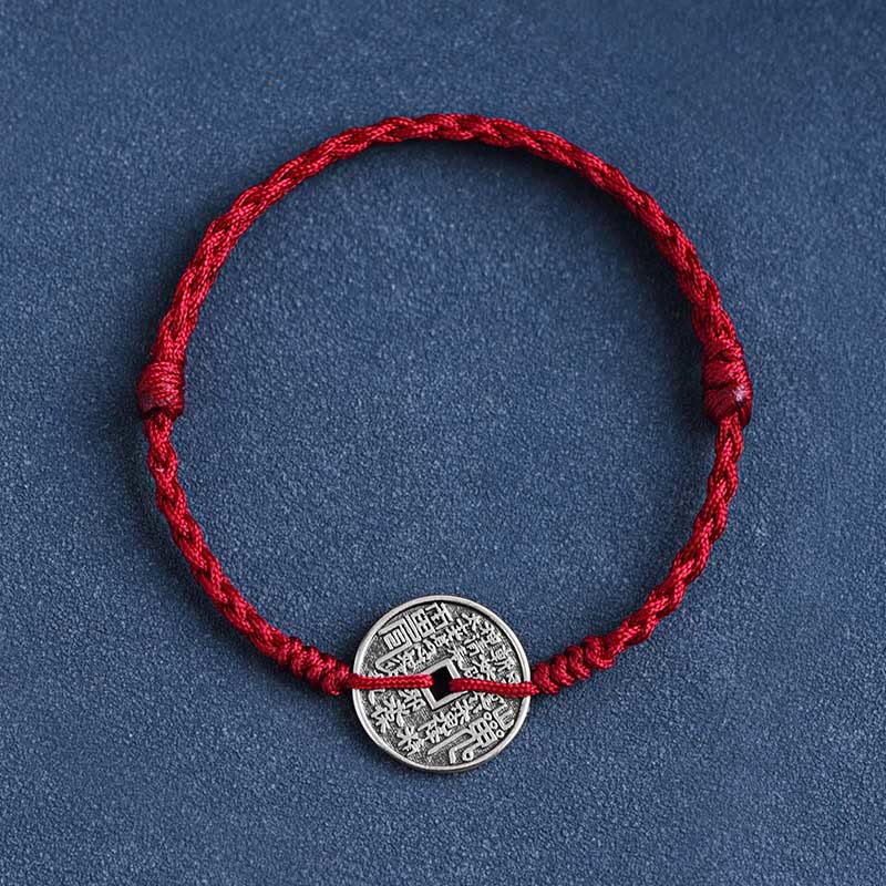 KarmaRipple's 925 Sterling Silver Coin Protection Woven Bracelet Anklet p21