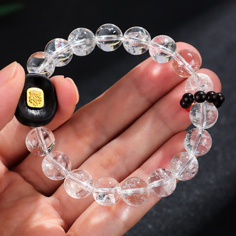 KarmaRipple's Ivory Gemstone Ebony Wood Sak Yant Zashi Lhamo Balancing Bracelet p10