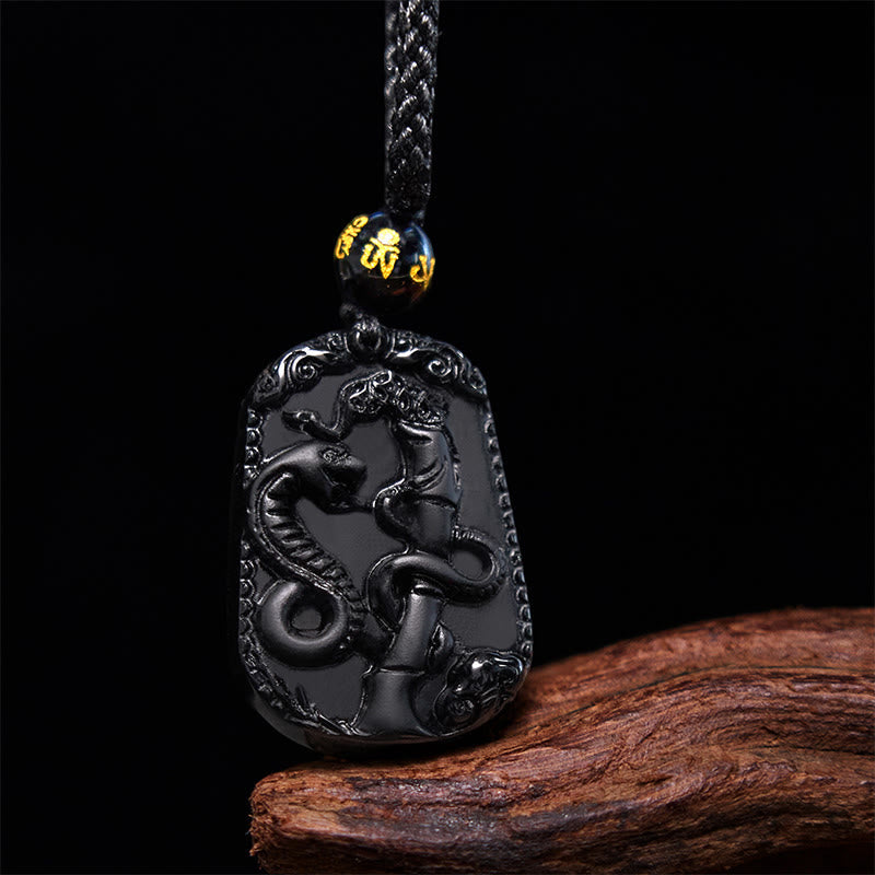KarmaRipple's Chinese Zodiac Obsidian Purification Fulfilment Pendant Necklace p13