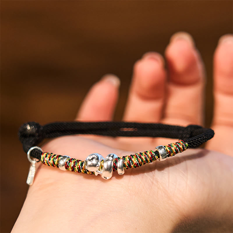 KarmaRipple's 999 Sterling Silver Year Of Snake Red String Happiness Protection Woven Bracelet p12