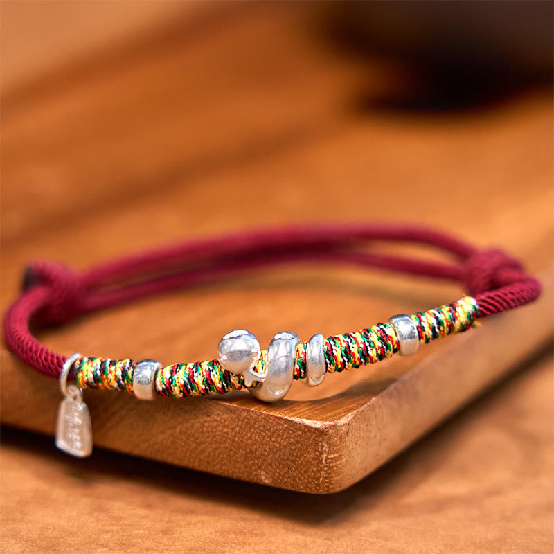 KarmaRipple's 999 Sterling Silver Year Of Snake Red String Happiness Protection Woven Bracelet p3