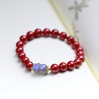 KarmaRipple's Cinnabar Moonstone PiXiu Blessing Bracelet