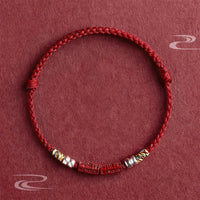 KarmaRipple's 925 Sterling Silver Om Mani Padme Hum Cinnabar Blessing Child Adult Bracelet