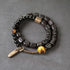 Ebony Wood Brass Tiger Eye(Wrist Circumference: 14-14.5cm)