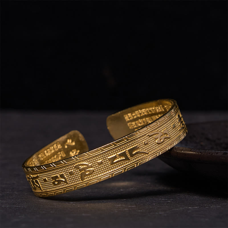 KarmaRipple's Six True Words 'om Mani Padme Hum' Heart Sutra Bronze Brass Fortune Wisdom Bracelet Bangle p12