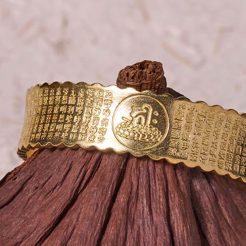 KarmaRipple's Great Compassion Mantra Bronze Brass Fortune Self Care Bracelet Bangle p9