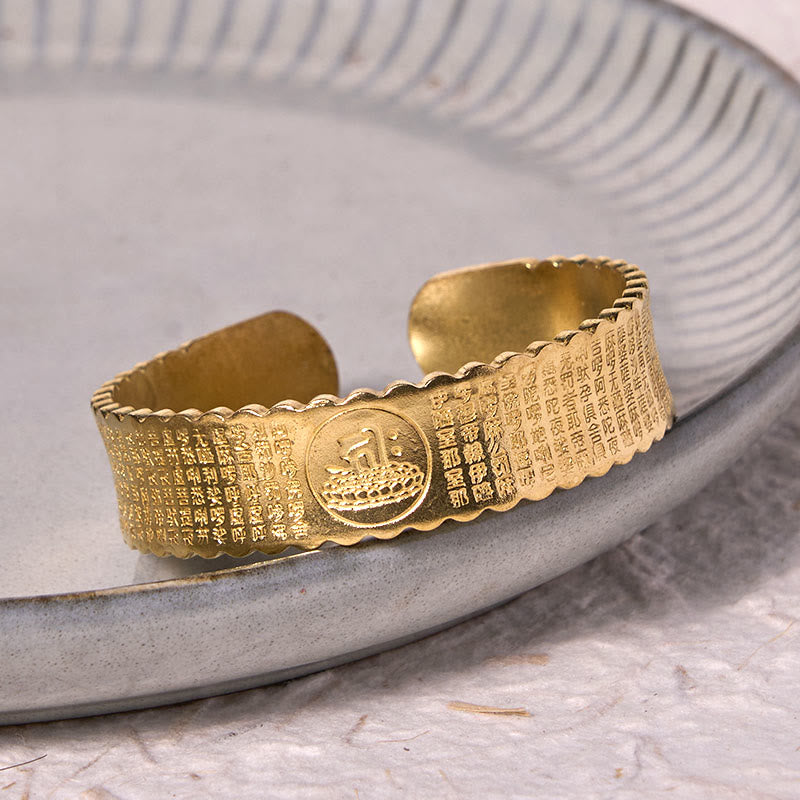 KarmaRipple's Great Compassion Mantra Bronze Brass Fortune Self Care Bracelet Bangle p8