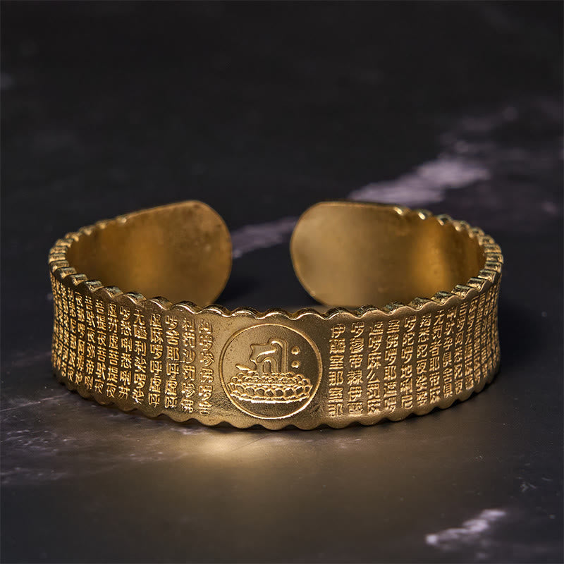 KarmaRipple's Great Compassion Mantra Bronze Brass Fortune Self Care Bracelet Bangle p7