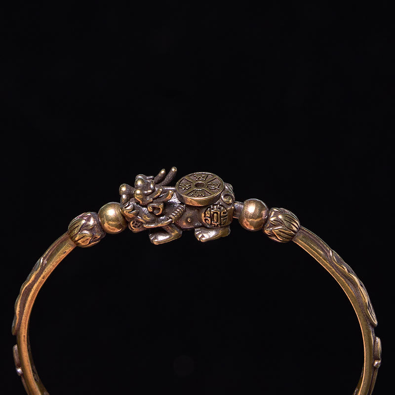 KarmaRipple's Pi Xiu Carrying Coin Ingot Bronze Brass Fortune Wealth Bracelet Bangle p4
