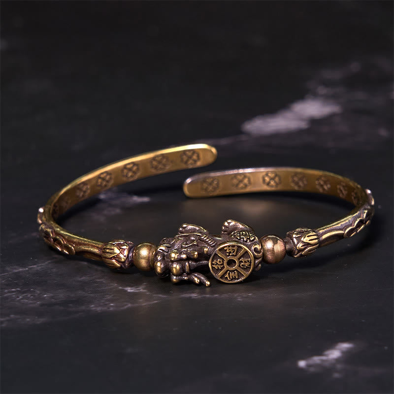 KarmaRipple's Pi Xiu Carrying Coin Ingot Bronze Brass Fortune Wealth Bracelet Bangle p3