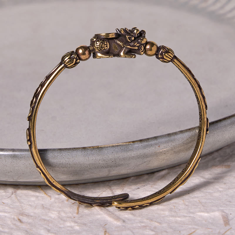 KarmaRipple's Pi Xiu Carrying Coin Ingot Bronze Brass Fortune Wealth Bracelet Bangle p5
