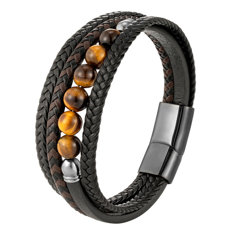 KarmaRipple's Tiger Eye Stone Protection Leather Bracelet p10
