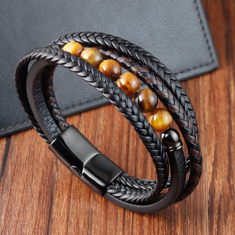 KarmaRipple's Tiger Eye Stone Protection Leather Bracelet p8
