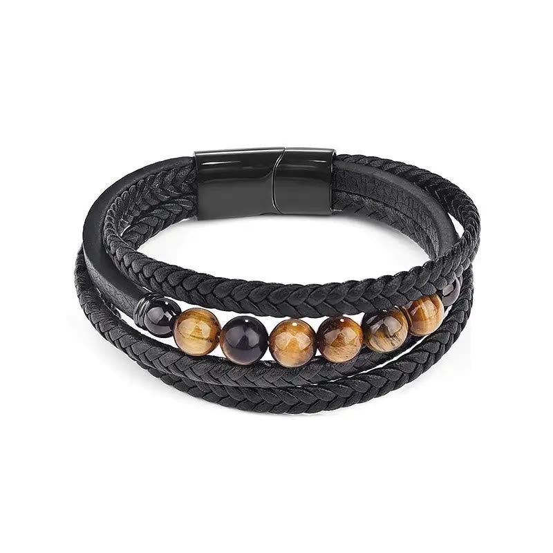KarmaRipple's Tiger Eye Stone Protection Leather Bracelet p11