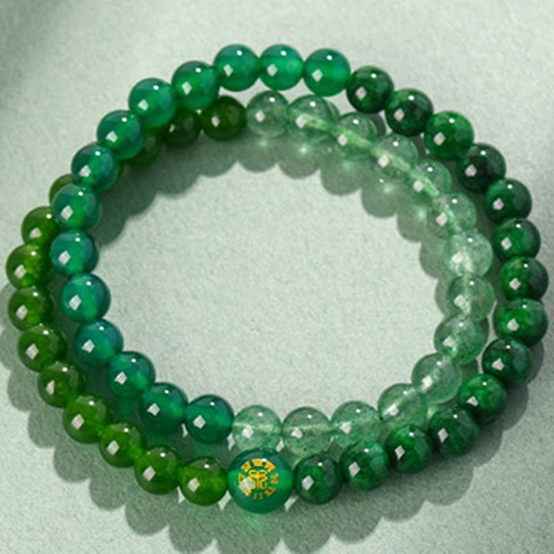 KarmaRipple's Five Elements Various Agate Gemstone Chalcedony Ivory Gemstone Ivory Agate Fortune Bracelet p14