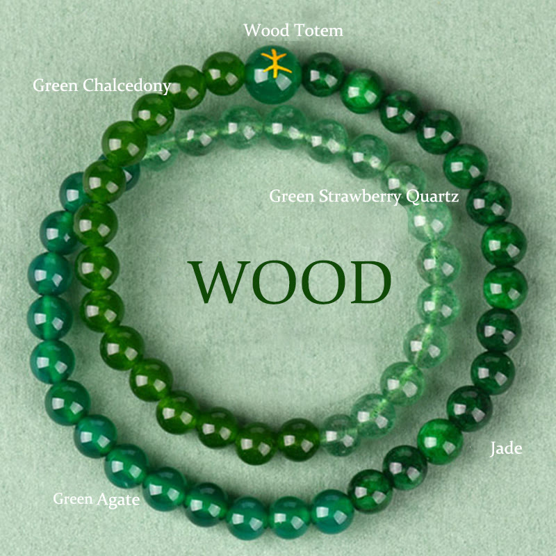 KarmaRipple's Five Elements Various Agate Gemstone Chalcedony Ivory Gemstone Ivory Agate Fortune Bracelet p40