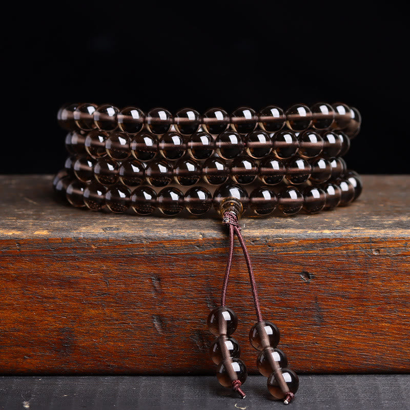 KarmaRipple's 108 Mala Beadwork Black Obsidian lce Obsidian Fulfilment Bracelet p7