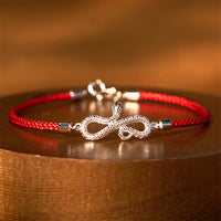 KarmaRipple's 999 Sterling Silver Year Of Snake Red String Protection Woven Bracelet