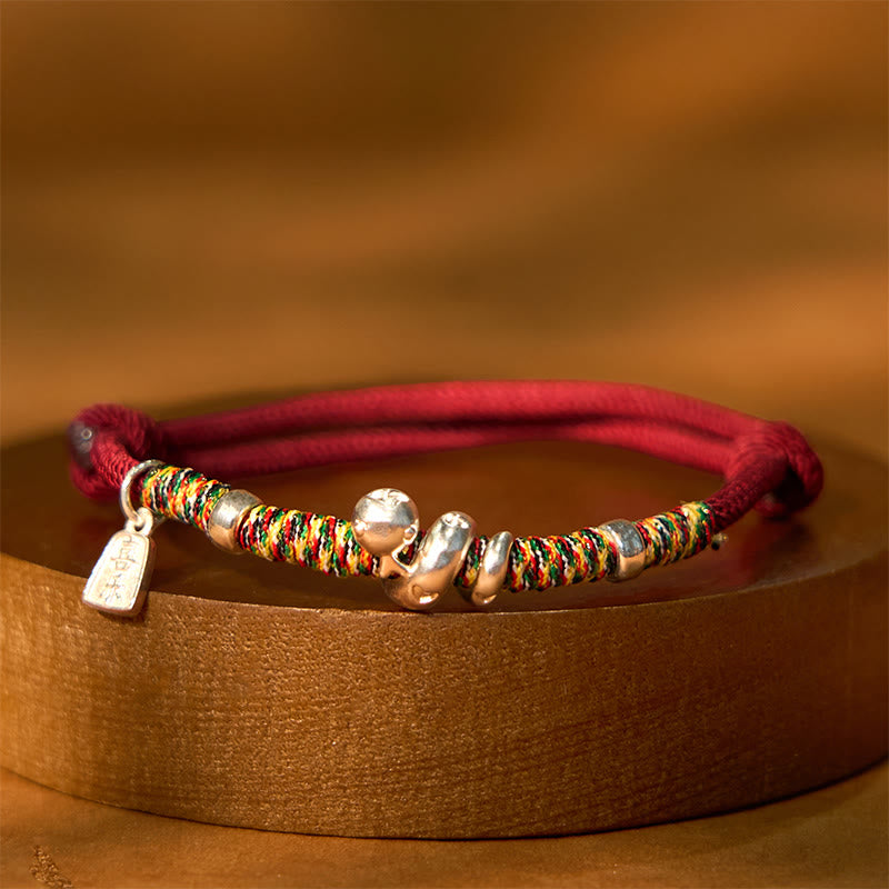 KarmaRipple's 999 Sterling Silver Year Of Snake Red String Happiness Protection Woven Bracelet p1