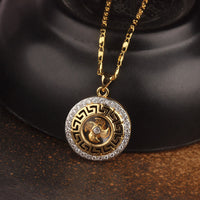 KarmaRipple's Gold plated Bronze Brass Rotatable Windmill Feng Sheng Shui Qi Fu Fortune Pendant Necklace