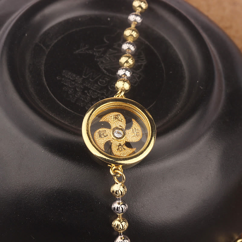 KarmaRipple's Feng Sheng Shui Qi Bronze Brass Rotatable Windmill Bead Protection Woven Bracelet p6
