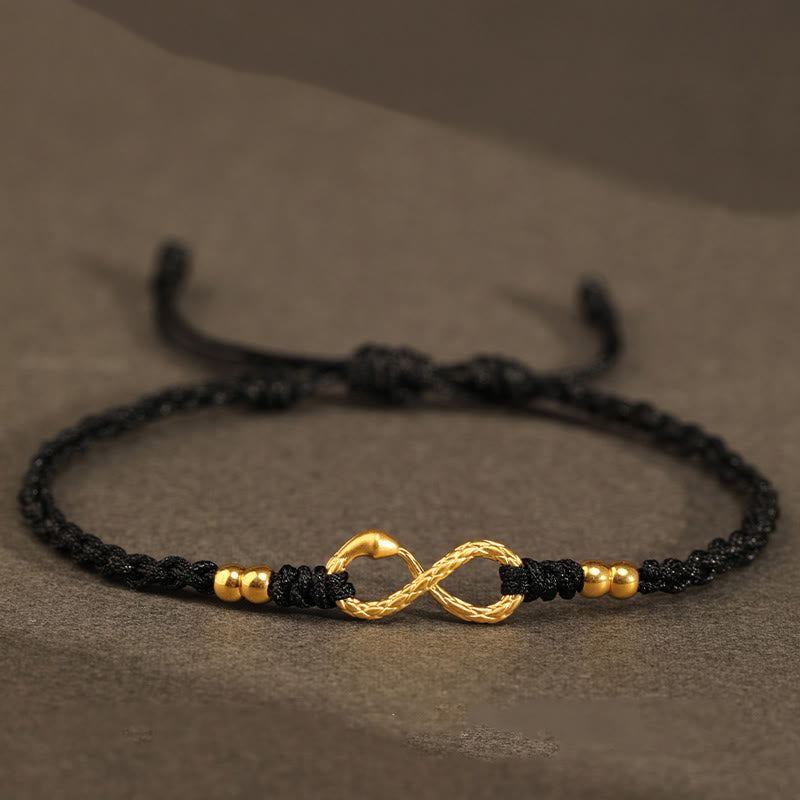 KarmaRipple's 999 Gold Year of the Snake Eternal Endless Weave Infinity Handmade Fortune Bracelet p31