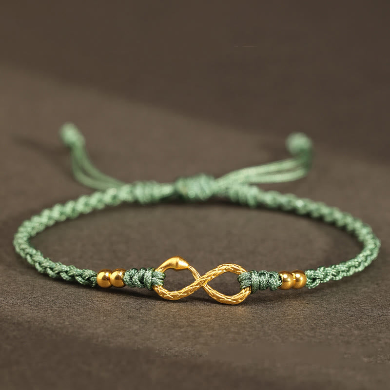 KarmaRipple's 999 Gold Year of the Snake Eternal Endless Weave Infinity Handmade Fortune Bracelet p7