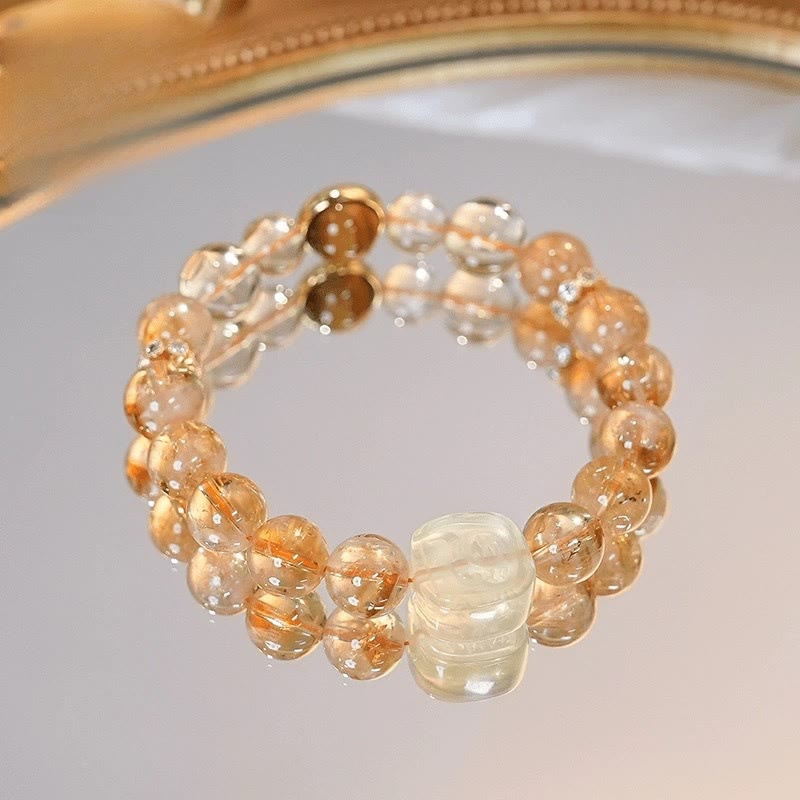 KarmaRipple's Topaz Citrine Tiger Eye Zakiram Goddess of Wealth Bracelet p3