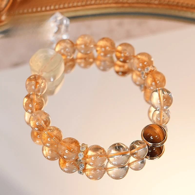 KarmaRipple's Topaz Citrine Tiger Eye Zakiram Goddess of Wealth Bracelet p2