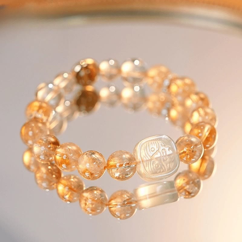 KarmaRipple's Topaz Citrine Tiger Eye Zakiram Goddess of Wealth Bracelet p7