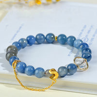 KarmaRipple's Authentic Kyanite Labradorite Ivory Gemstone Crescent Moon Communication Bracelet