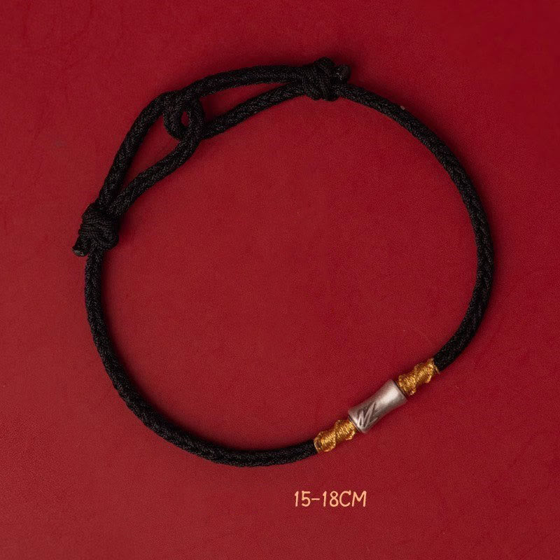 KarmaRipple's Handmade 925 Sterling Silver Bamboo Design Red String Fortune Woven Bracelet p19